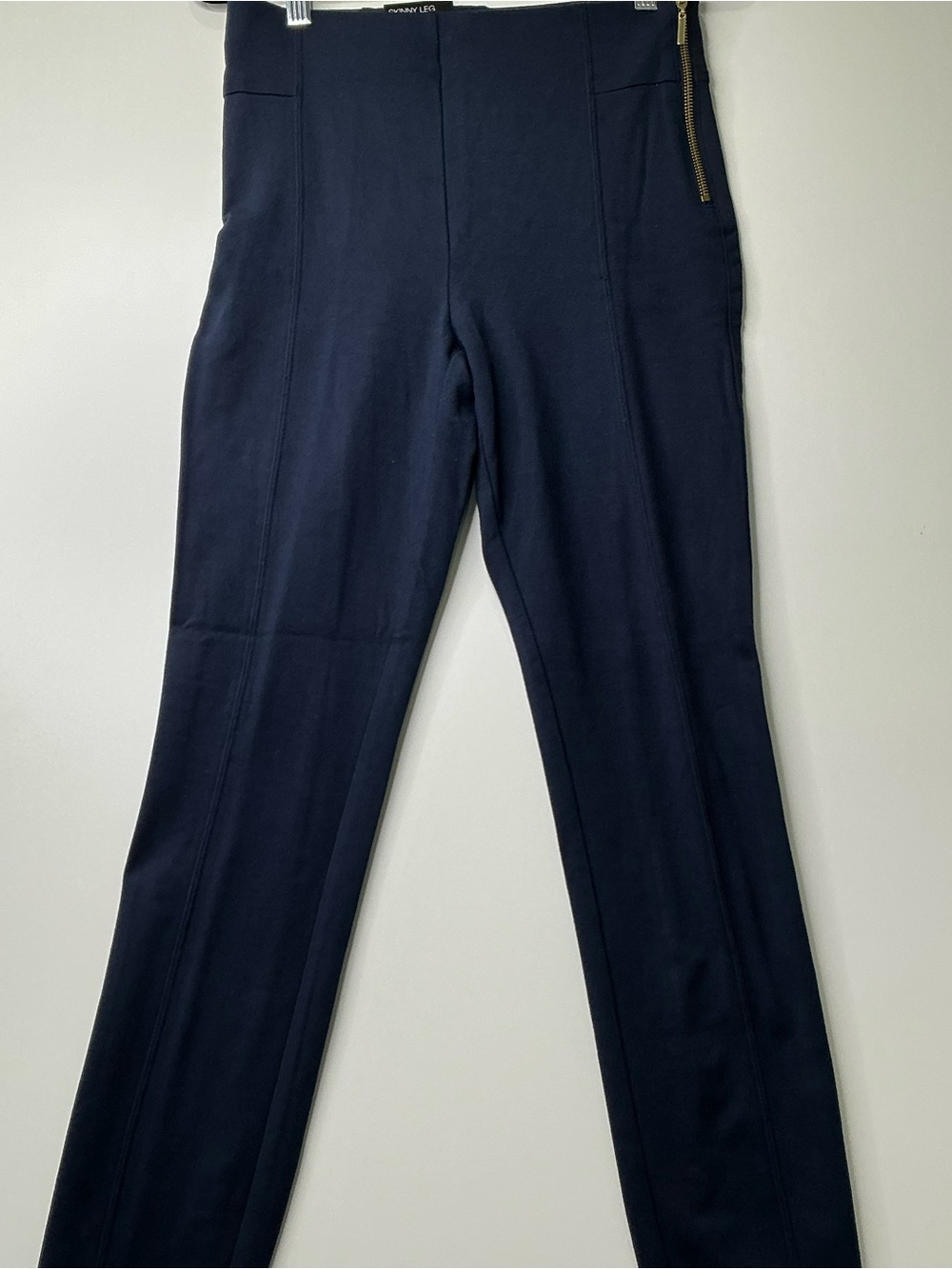 INC Women's Pants High Rise Skinny Leg Zipper Accent Port Solid Flat Front 4 New